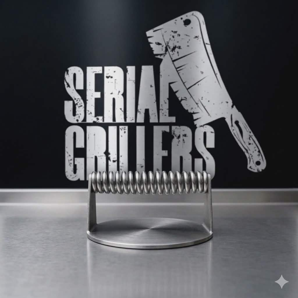 Stainless Steel Burger Smasher – 6 Inch Spring Handle